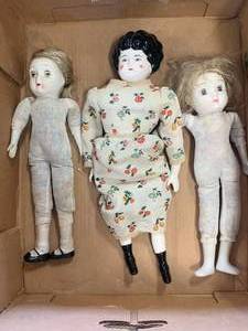 Lot Of Three Antique Dolls�