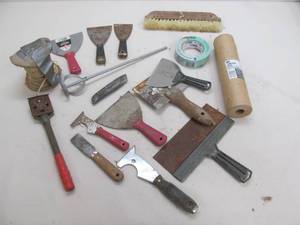 lot 63 image: sheet rock, paint tools