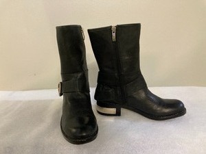 Vince Camuto Short Black Leather Boots