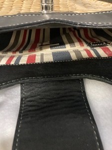 Talbots Straw Bag with Black Leather Straps