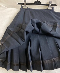 Anne Klein Navy Pleated Skirt