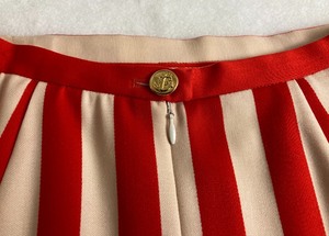 Escada Red & White Striped Skirt