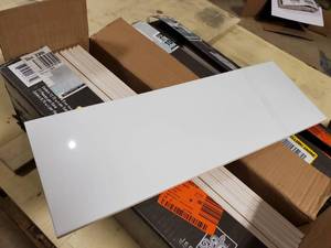 lot 32 image: 2 Cases Allegro White 6 in. x 18 in. Glossy Ceramic Wall Tile (12.75 sq. ft.  case) 25 sq ft Total.