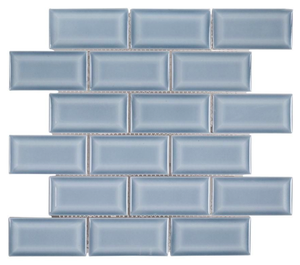lot 50 image: 22 Pcs Jeffrey Court Beverly Blue Bevel 12 x 12.25 inch Glossy Mosaic Tile