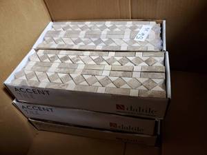 lot 56 image: 59 Pcs Stone Decor Diamond Dream 2-38 in. x 12 in. Marble Accent Wall Tile (0.1967 sq. ft.  piece)