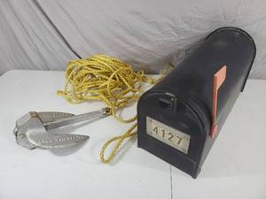 lot 110 image: Boat Anchor, Large Mailbox
