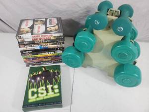 lot 111 image: Exercise Weights and DVD Movies