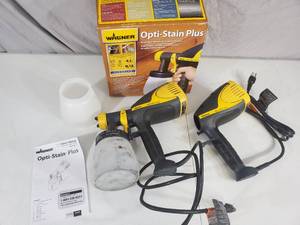lot 118 image: Wagner Opti-Stain Plus Spray Gun Plus Extras