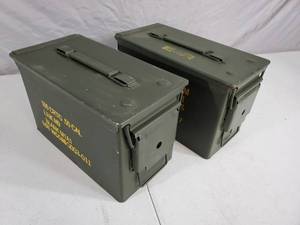 lot 135 image: Pair of 50 Cal. US Military Ammo Cans