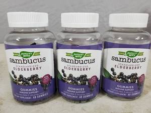 lot 184 image: 3 New Bottles of Sambucus Elderberry Immune Support Gummies Vitimins