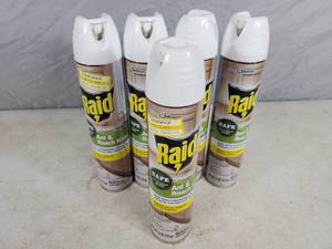 lot 229 image: 5 New Cans of Raid Ant and Roach Killer