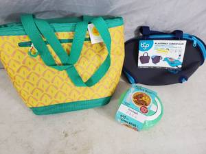 lot 232 image: New Cooler Bag, New Placemat Lunchbag, and New Food Storage