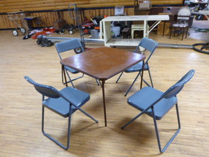 lot 112 image: Card Table and 4 Chairs
