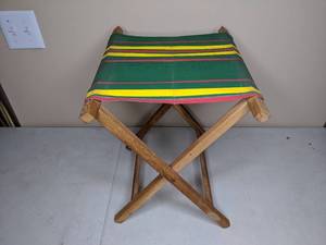 lot 272 image: Folding Stool with Fabric Seat