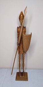 lot 273 image: Large Hand Carved Wood Honduran Soldier Figurine