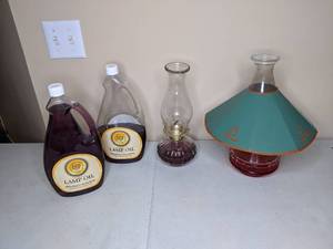 lot 286 image: Pair of Oil Lamps w Extra Oil