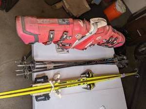 lot 204 image: Downhill Skis, Bindings, Poles, and Boots