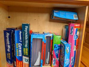 lot 242 image: Lot of Aluminum Foil, Wax Paper and Ziploc Bags