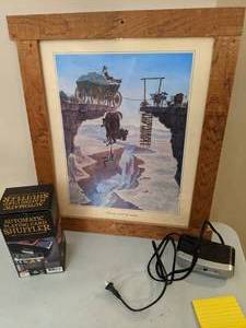 lot 244 image: RF Modulator, Automatic Card Shuffler, & Old West Print