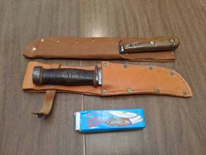 lot 313 image: WWII Cattaraugus 225Q Combat Knife & Others