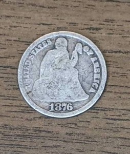lot 138 image: 1876 Seated Liberty Silver Dime
