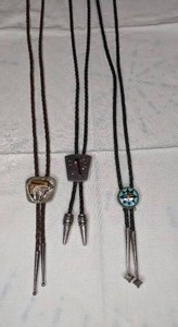 lot 108 image: Trio of Bolo Ties w Inlaid Stones