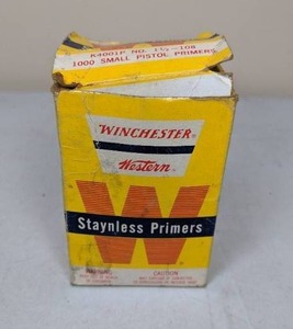 lot 56 image: Four Boxes of Vintage Winchester Western Staynless Primers