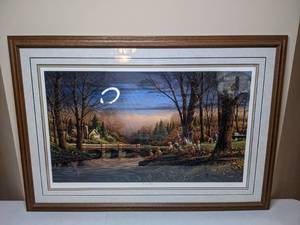 lot 63 image: Terry Redlin Limited Edition SIGNED Framed Spring Fishing Print with COA