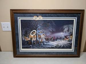lot 65 image: Terry Redlin SIGNED & Framed Print Winter Wonderland