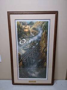 lot 66 image: Framed & Signed Ted Blaylock Print Black Canyon Express
