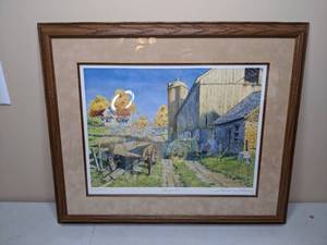 lot 67 image: Framed, Signed & Numbered Charles Peterson Print Hayride