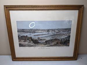 lot 68 image: St. Paul in 1874 Framed Antique Reproduction Print