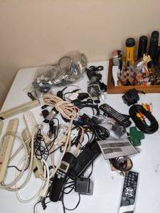 lot 157 image: Cords, Power Strips, Batteries, Flashlights...