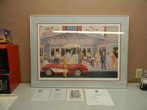 lot 5 image: KEITH MALLETT - FILM FESTIVAL HAND SIGNED AND NUMBERED LIMITED EDITION - WITH COA - #74 OF 850 - PROFESSIONALLY FRAMED - GREAT PIECE - APPROX 40 BY 29 - SEE PICTURES
