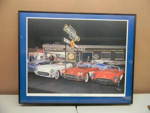 lot 15 image: DAVE SNYDER - CORVETTE HEADQUARTERS - HAND SIGNED AND NUMBERED LIMITED EDITION -  #426 OF 1000 - PROFESSIONALLY FRAMED - GREAT PIECE - APPROX 28 BY 22 - SEE PICTURES