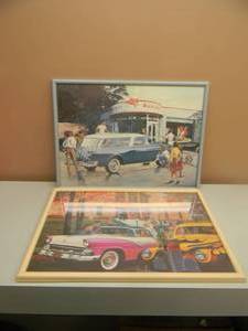 lot 20 image: 2 AMERICANA ART PIECES - PROFESSIONALLY FRAMED - GREAT PIECES - APPROX 23 BY 17 - SEE PICTURES