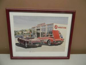 lot 33 image: JACK SCHMITT - ROAD RUNNERS - HAND SIGNED - PROFESSIONALLY FRAMED - GREAT PIECE - APPROX 15 BY 12 - SEE PICTURES