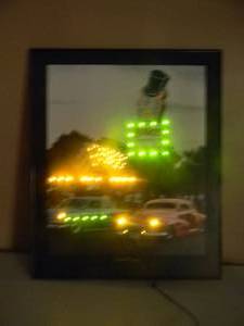 lot 3 image: PORKYS LED LIGHTED ART BY Terrence Fogarty - GREAT PIECE - NICE - WORKS - APPROX 24 BY 30 - SEE PICTURES