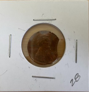 198-D Clipped Lincoln Cent Error