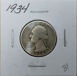 1934 Washington Silver Quarter