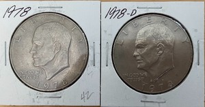 Two Eisenhower Dollars - 1978 P & D