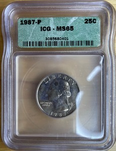 1987-P Washington Quarter ICG MS65