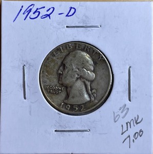 1952-D Washington Silver Quarter