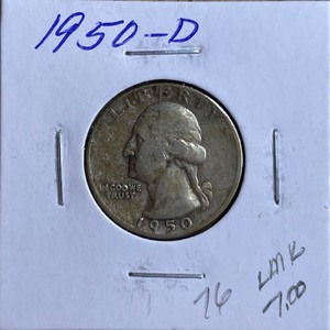 1950-D Washington Silver Quarter