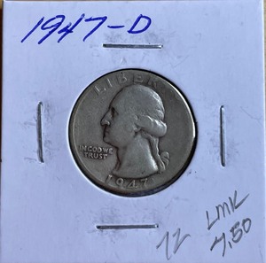 1947-D Washington Silver Quarter