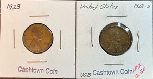 Two Different Lincoln Wheat Pennies - 1923 P & S