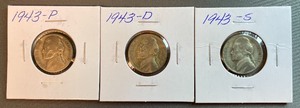 1943 Silver War Nickels P, D, & S