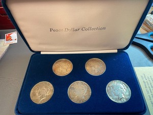 Five Different Peace Dollar Set wcase