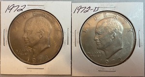 Two Eisenhower Dollars - 1972 & 1972-D