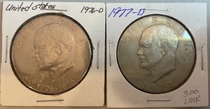 Two Eisenhower Dollars - 1976-D & 1977-D